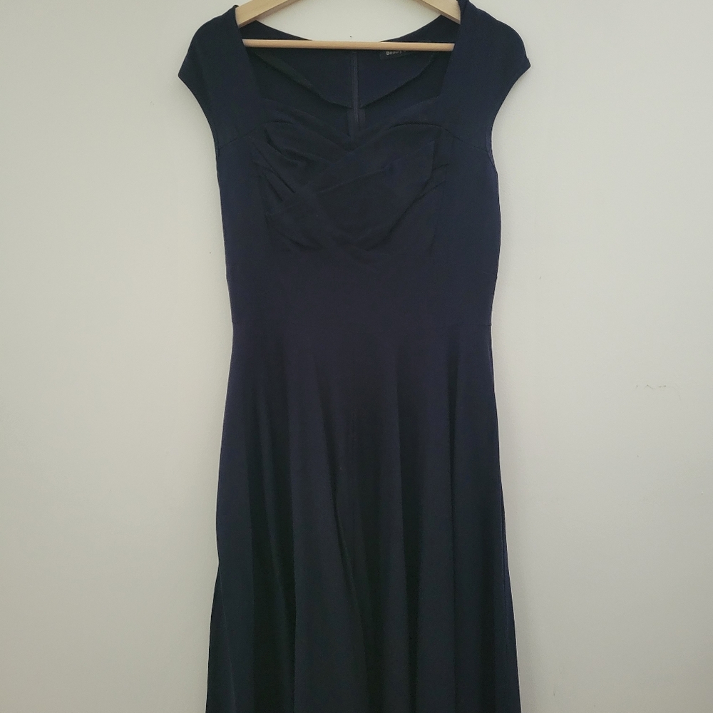 Dark navy retro style dress
